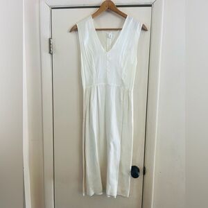 Vtg Rayon Crepe Minimalist USA Made 20s Edwardian Lawn Party Dress